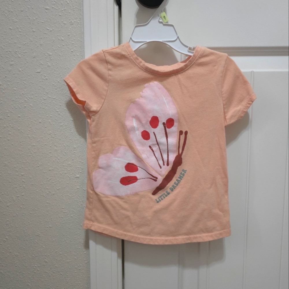 Garanimals Peach Short Sleeve Tee with Butterfly Design